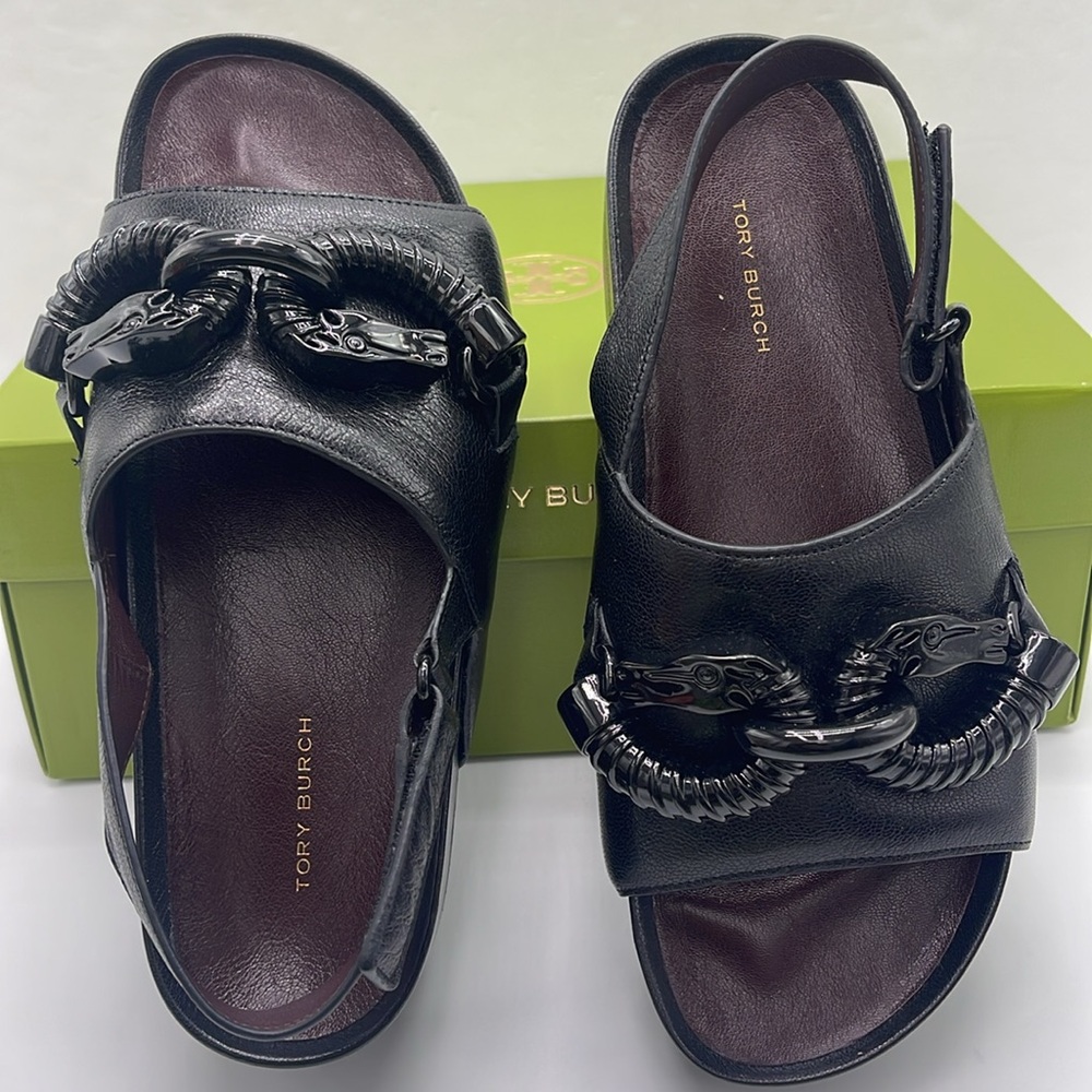 Tory Burch MELLOW PLATFORM SANDAL NAPPA LEATHER 
Optic White/Silver/Perfect 
New - Picture 11 of 16